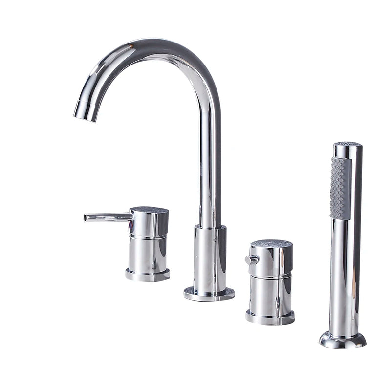 4Pcs Brass Bathroom Bathtub Faucet Bath Faucet Deck Mounted Handheld Tub Mixer Tap Cold Hot Mixer Water Tap With Hand Shower