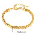 Vnox Charming Flash Twisted Rope Chain Bracelets for Women Lady, Stainless Steel Wrist Jewelry Length - Visuel 9 | SAMAG