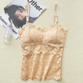 Lace Bra Top Women's Floral Lace Bralette Sexy Lingerie Non-wire Underwear Adjustable Straps Camisoles Bra Removable Pads