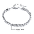 Vnox Charming Flash Twisted Rope Chain Bracelets for Women Lady, Stainless Steel Wrist Jewelry Length - Visuel 8 | SAMAG