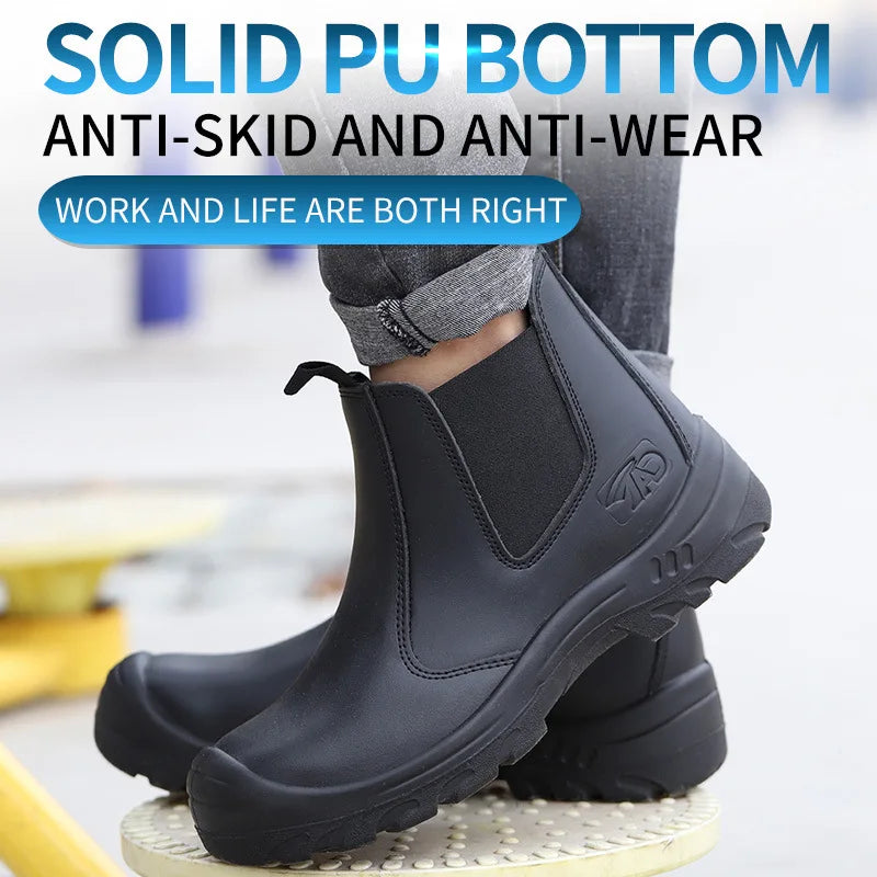 Safetoe Safety Shoes with Steel Toe Cap,Light Weight Work Safety Boots with Waterproof Leather for Men and Women Botas Hombre