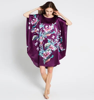 19MM 100% Mulberry Silk Nightgowns For Women  sleepwear  Silk Night Dress Long  Nighty Real Plus Size Ladies Silk Pajamas  100kg
