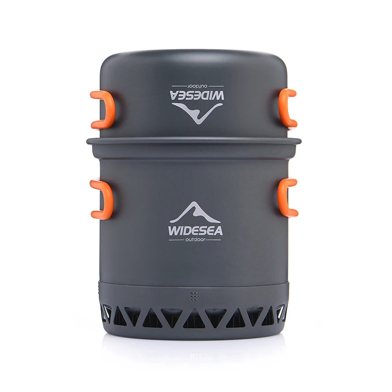 Widesea Camping Pot 1.3L 2.3L Cookware Outdoor Cooking Kettle Set Heat Cooker Travel Tableware Tourist Kitchen Utensil Equipment