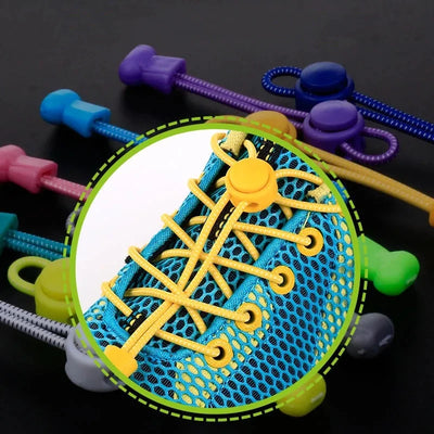 1 Pair 22 Colors Elastic Hiking Shoelaces Round Locking | SAMAG
