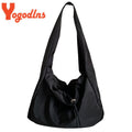 Yogodlns Large Capcaity Nylon Shoulder Bag Female Travel Light Tote Bag Casual Solid Color Crossbody Bag Designer Hobo Bag Purse