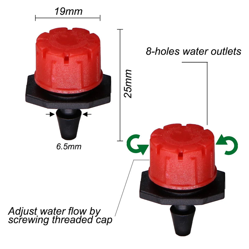MUCIAKIE 5-50 Meters Ball Valve Timer Garden Watering System Irrigation Drip Kits Automatic Spray for Plants Adjustable Nozzles