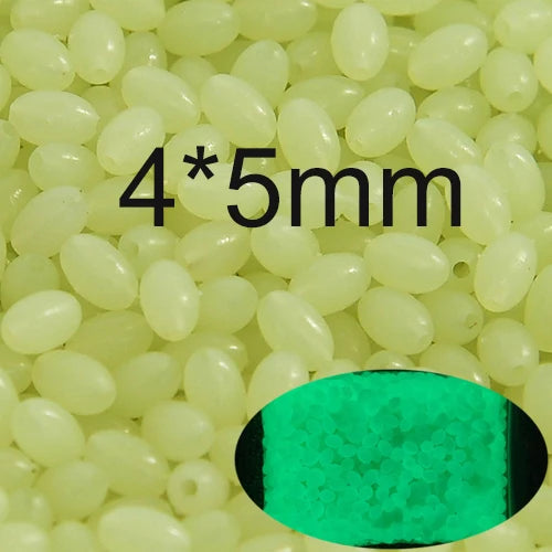 INFOF 100-500pcs/lot Soft Egg Beads Fishing Stop Luminous Oval Rubber Stopper Night Fly Fishing Accessories pesca