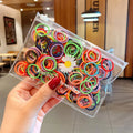 100 Pcs/Lot Small Hair Ties Gum Colorful Nylon Rubber Band Rope Doll Khaki Black Elastic Hair Bands For Baby Girls Accessories