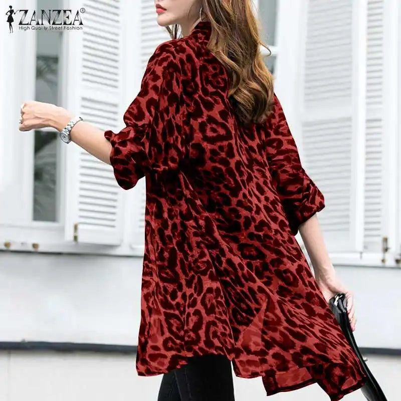 Fashion Leopard Print Cardigans Women's Summer Cover - Up - View 3 | SAMAG