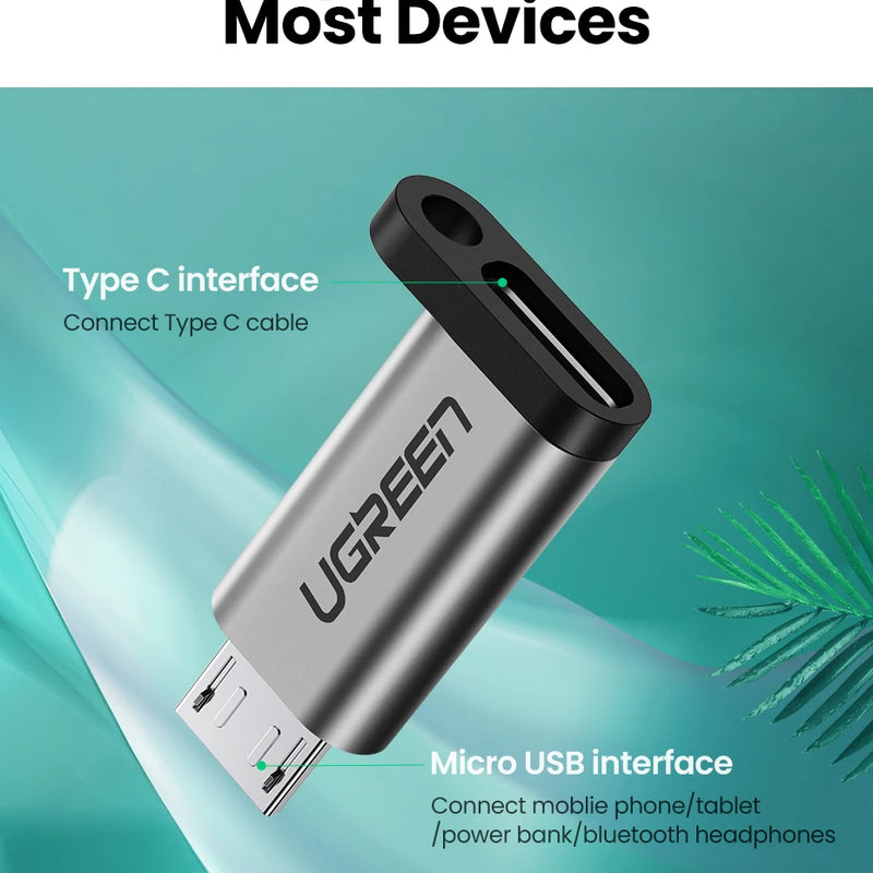 Ugreen USB Type-C Adapter Type C To Micro USB Female To Male Converters For Xiaomi Samsung Charger Data Cable USBC USB C Adapter