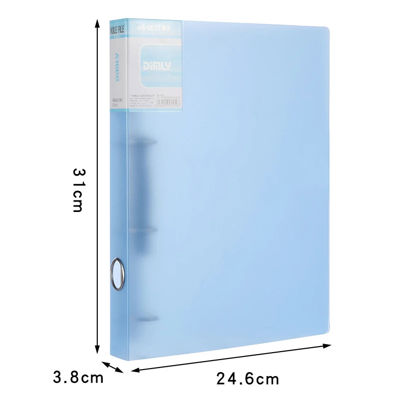 Clear Colors A4 Binder 4-Ring Folder For Documents Organizer Large Capacity A4 File Binder Cover