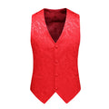 2026 Men's White Rose Sleeveless Waistcoat, Single-breasted V-neck Business Vest, Wedding Party Men Vests Blue Red Black