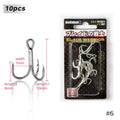 Hunthouse Treble Fishing Hook With Spoon 4# 6# 8# For Hard Lure 3X Strong 4pcs/lot Hight Carbon Steel Accessories