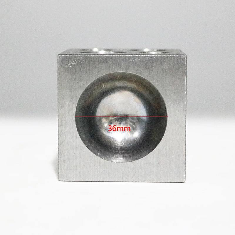 PHYHOO Dapping Block Square with Polished High Carbon Steel Cavities Bell Making Punching Tools Jewelry Making Tools
