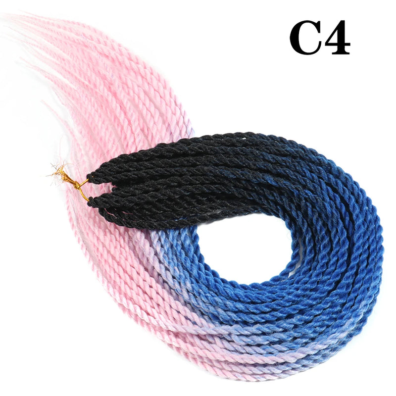 AZIR Senegalese Twist Hair Crochet Braids 24 inch 30 Roots/pack Synthetic Crochet Hair Senegalese Braids Twist Hair for Braids