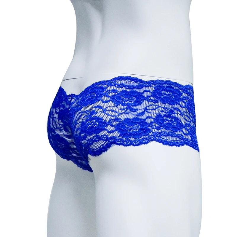 Lace Sexy Underwear Men Boxers hombre Man Sissy Transparent Ultra Thin Panties Penis Pouch Boxer Shorts Underpants cueca