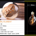 Retro Dimmable LED Edison Bulb E27 3W Gold Spiral Filament ST64 G125 Ampoule LED Lamp Incandescent Chandelier Decorative Lightin