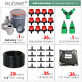 MUCIAKIE 5-50 Meters Ball Valve Timer Garden Watering System Irrigation Drip Kits Automatic Spray for Plants Adjustable Nozzles
