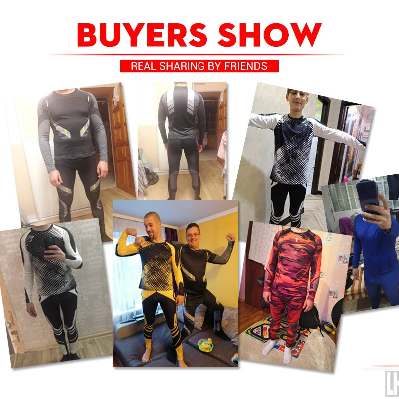 Men's Thermal Underwear Set MMA Tactics Fitness Leggings Base Compression Sports Suit Underwear Long Johns Men Clothing Brand