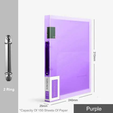 Fashion Colors Ring Binder A4 File Folder Folder 2-Rings Office Document Organizer File Storage A4 Binder Folder With Rings