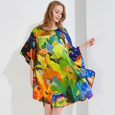 19MM100% Mulberry Silk Nightgowns For Women  Long Silk Nightgown Women Nightdress  Floral Real Silk sleepwear Ladies Female Gift