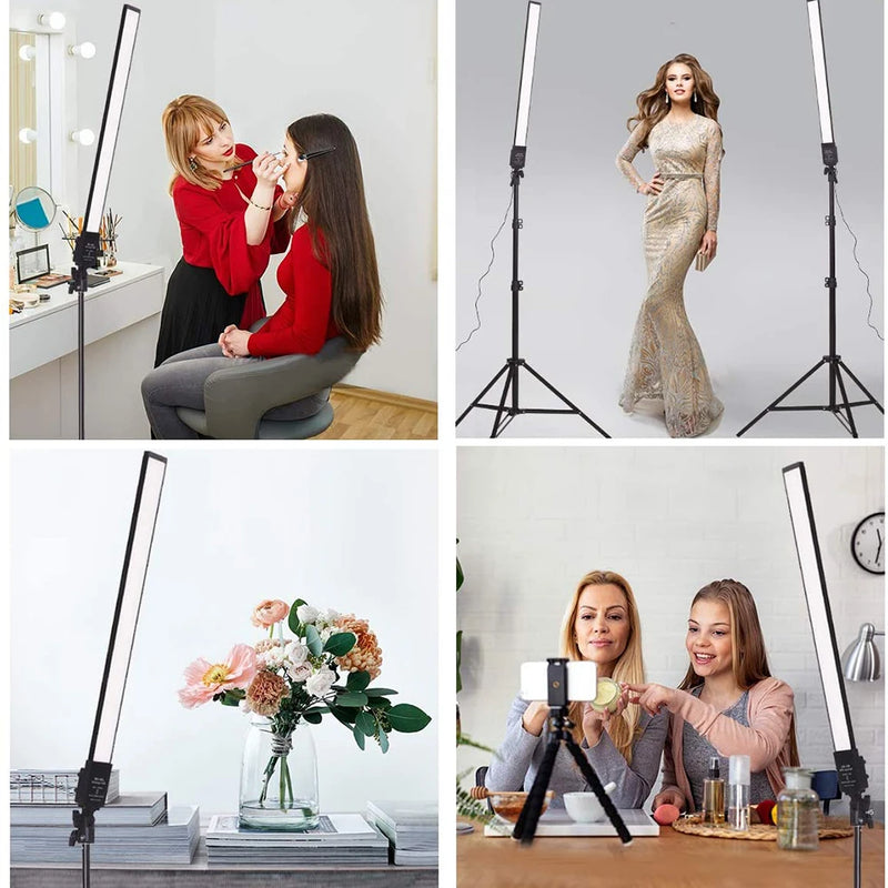 Photography Studio LED Lighting Kit Dimmable LED Video Light Handheld Fill Light With Light Stand 24W 3200K-5500K Photographic