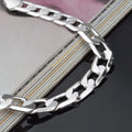925 Sterling Silver Color Bracelet Sideways Silver Bracelet 6MM8MM10MM Bracelet Men&Women Jewelry