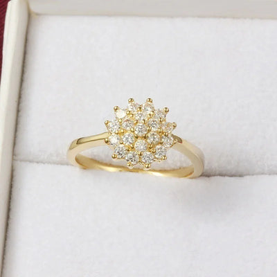 14K Yellow Gold 1.5 Carats Diamond Ring for Women Luxury Engagement Bizuteria Anillos Gemstone and Wedding | SAMAG