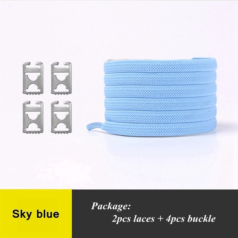 1Pair No Tie Shoelaces Elastic Shoelaces Kids Adult Quick Lazy Laces Flats Rubber Sneakers Running Shoelace 24 Colors