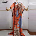 2022 beach cover ups for women Print Bohemia Hijab Loose Elegant Muslim Abaya dress new Broder Riche Sexy Lady Party maxi beach