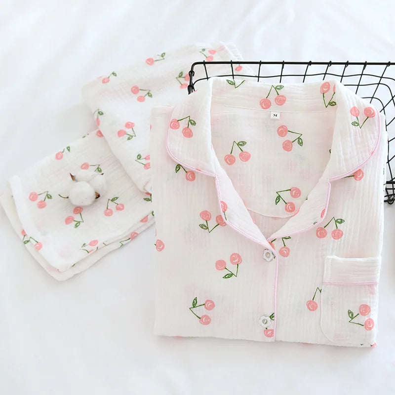 Fdfklak Spring Fall Full Sleeve Homewear Loose Pajama Set | SAMAG