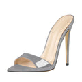 Onlymaker Women Peep Toe Mules Gold Slip On Thin High Sandals Big Size Classic Fashion Lady Sandals