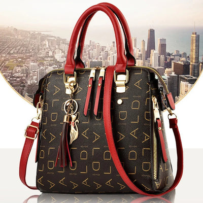 Fashion English Letter Handbag Women PU Leather Tassel | SAMAG