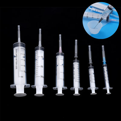 1Pcs 3 - 60ml Reusable Plastic Syringe with Dispense Needle Liquid Injection Pipette Tools For DIY Epoxy Resin | SAMAG