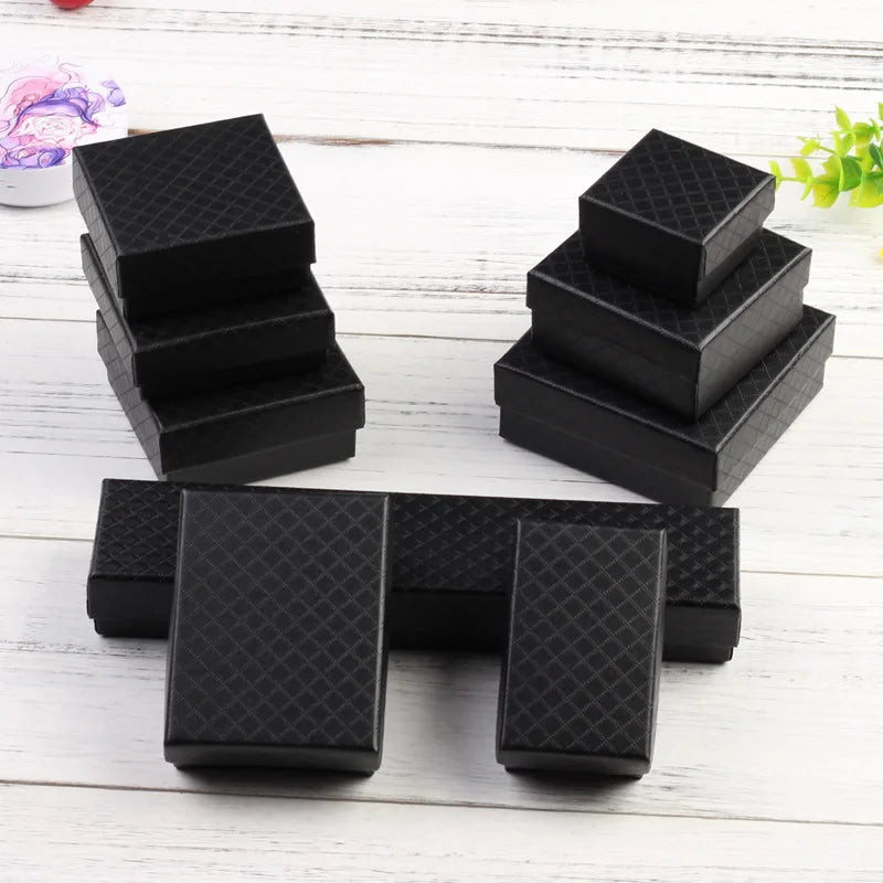 24pcs Jewelry Box for Necklace Earrings Ring Bracelet Boxes Engagement Birthday Gift Packaging Paper Jewellery Organizer Display