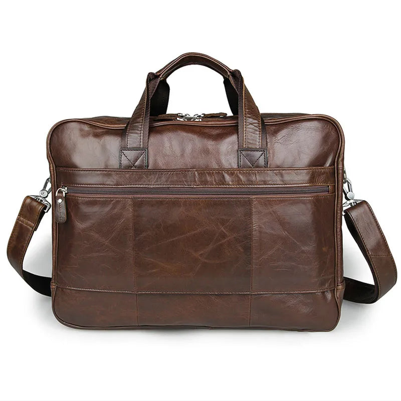 LACHIOUR Genuine Leather Men Bag Vintage Totes Handbags Brand Fashion Male Messenger Bags Briefcase Men's Travel Shoulder Bags