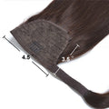 Straight Human Hair Ponytail Wrap Around Horsetail Clips-In Brazilian Remy Hair Ponytail Wig 120g
