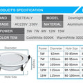 4PCS Waterproof LED Downlights 5W 7W 9W 12W 15W Dimmable Down light Spot Light Outdoor 4000K Ceiling Lamp For Bathroom Bulb