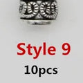 10pcs/pack Antique Silver different 10 styles hair braid dread dreadlock beads rings tube approx 5.9-6.4mm inner hole jewelry