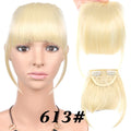 Natural Straight Synthetic Blunt Bangs High Temperature Fiber Brown Women Clip-In Full Bangs With Fringe Of Hair 6 Inch Leeons