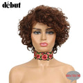 Debut Ombre Short Curly Human Hair Wigs Remy Short Bob Wigs 100% Human Hair Cheap Pixie Cut Human Hair Full Wigs For Black Women