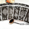 6pcs/lot  Mehndi Indian Henna Tattoo Stencil reuseable Henna Tatoo Template Professional Tattoos Stencil For hand Painting bride