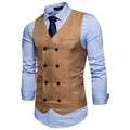New Brand Dress Vests For Men Casual Slim Fit Mens Suit Vest Double breasted Waistcoat Gilet Homme Formal Business Jacket XXL