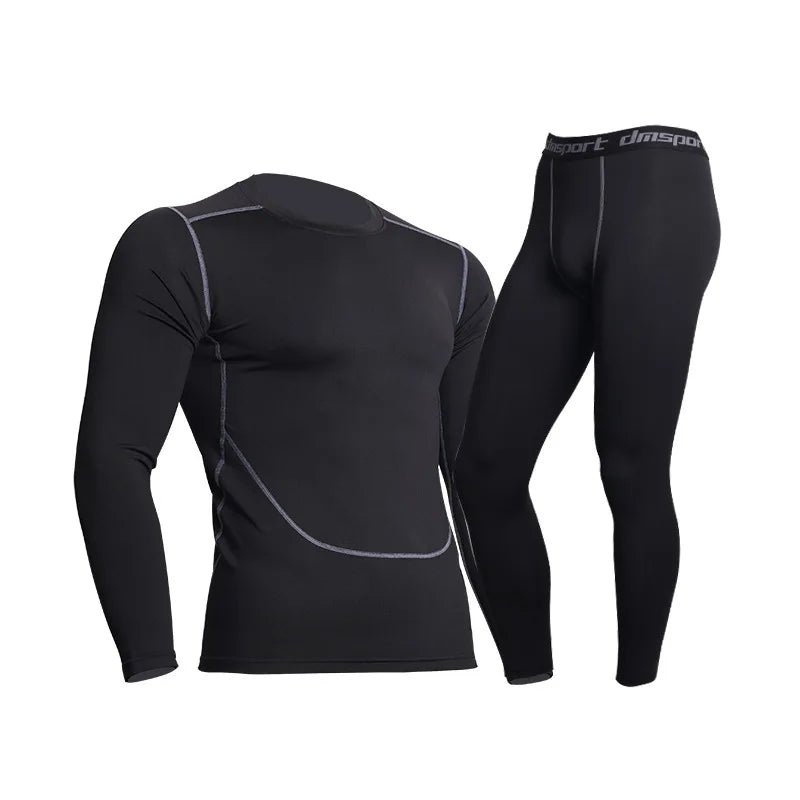 Hot-Dry Thermal Underwear Sets Men Winter Compression Thermo Underwear Men's Lucky John Cueca Long Tights Men's Long Johns Suit