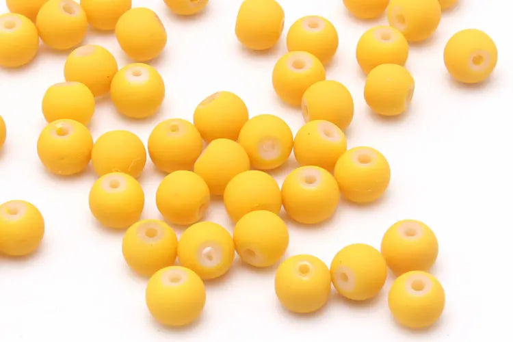OlingArt Rubber Glass Beads High 6MM Quality 100PCS/Lot Candy Color Neon Matte Loose Handmade DIY Jewelry Making Bracelet
