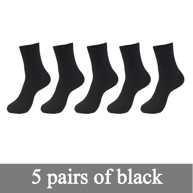 New Bamboo Fiber Men Socks Classic Deodorant Business Brand Crew Socks Men High Quality Casual Compression Socks 5pairs / lot