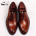 cie Free Shipping Bespoke Custom Handmade Genuine Calf Leather Outsole Breathable Lacing Men's Derby shoe Brown Goodyear No.D143