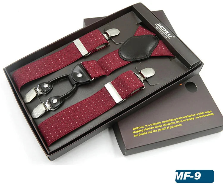 Man Suspenders Fashion Braces Adjustable 4 Clips Leather Belt Strap Tirante Trousers Suspensorio Father - Visuel 11 | SAMAG