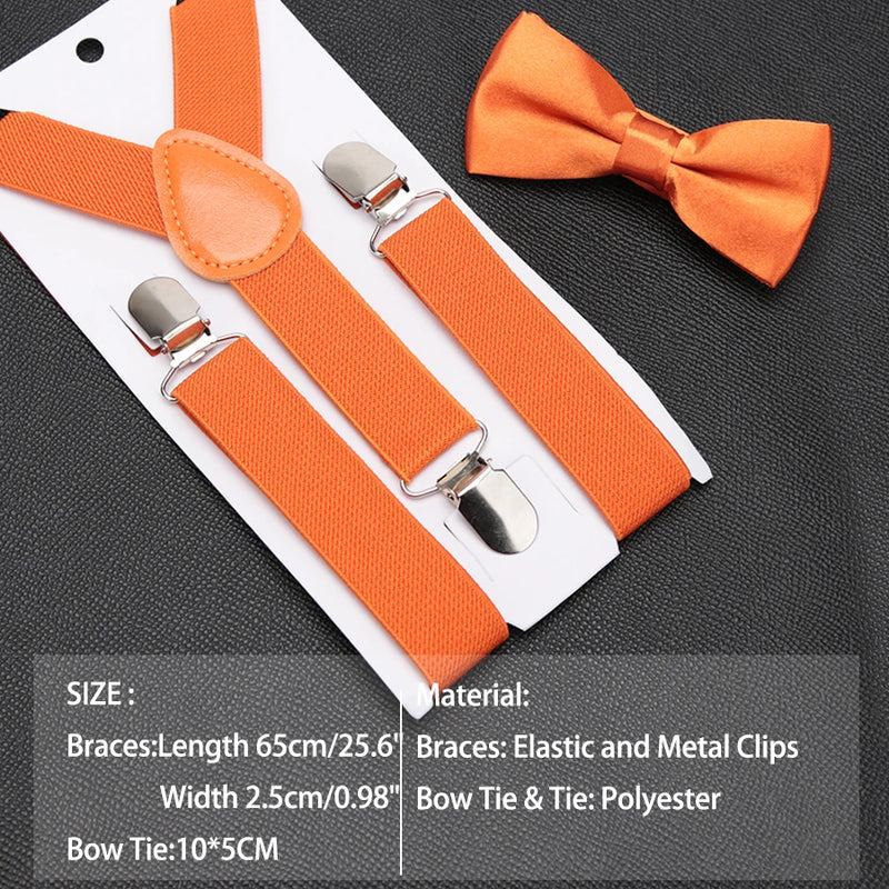 Kids Suspenders with Bowtie Fashion Children Bow Tie Set Boys Braces Girls Adjustable Baby Wedding - Visuel 2 | SAMAG