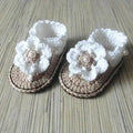 Crochet Baby flip flop sandals,baby Summer sandals,CROCHET Baby Sandals with Little Puff Flowers Size9cm,10cm,11cm